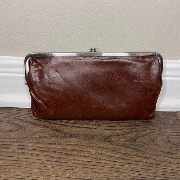 HOBO Womens Lauren Clutch Wallet Leather Floral Lining - EUC - Picture 2 of 16